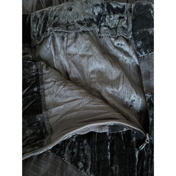 Vtg Alberto Makali Velvet Crinkle Skirt Sz 6 Goth Witchy Dark Fairy Whimsigoth - Picture 10 of 11